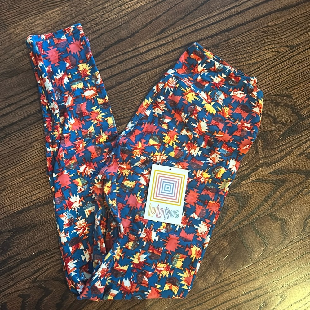 Lularoe os leggings red white blue yellow brand new